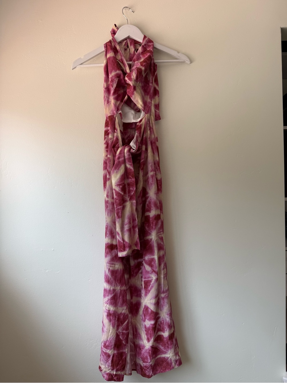 Zara Pink Tie-Dye Knotted Cutout Maxi Dress - Picture 3 of 5